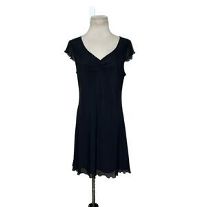 Wild Fable black short sleeves lined mesh mini dress size M